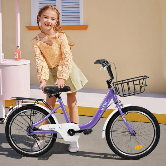 20 in Kids Bike for Boys Girls, 1 Speed Children Bicycle with Basket, Rear Seat, Chain Guard - Product image 2
