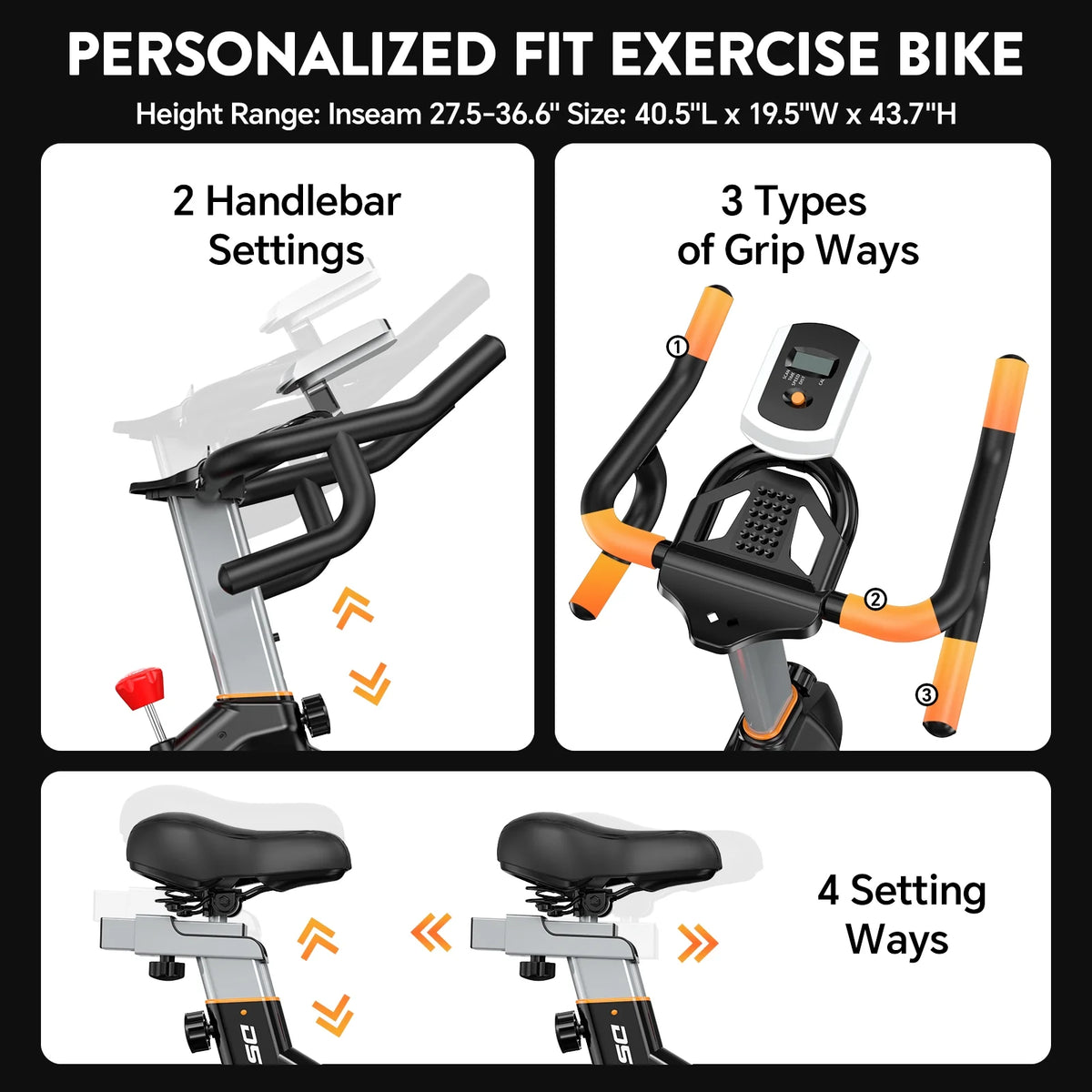 LNOW Commercial Built - in Bluetooth Fan Exercise Bike, Adjustable Air Resistance with Dual - Product image 18