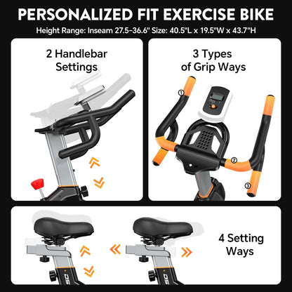 LNOW Commercial Built - in Bluetooth Fan Exercise Bike, Adjustable Air Resistance with Dual - Product image 18