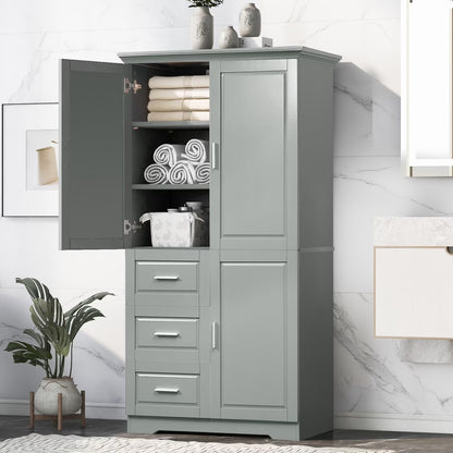 Bathroom Cabinet, 62.2" Tall Storage Cabinet with Doors and Shelves - Product image 1