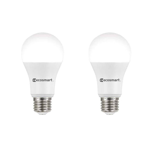Ecosmart 100-Watt Equivalent A19 Dimmable Energy Star LED Light Bulb Daylight (2-Pack)