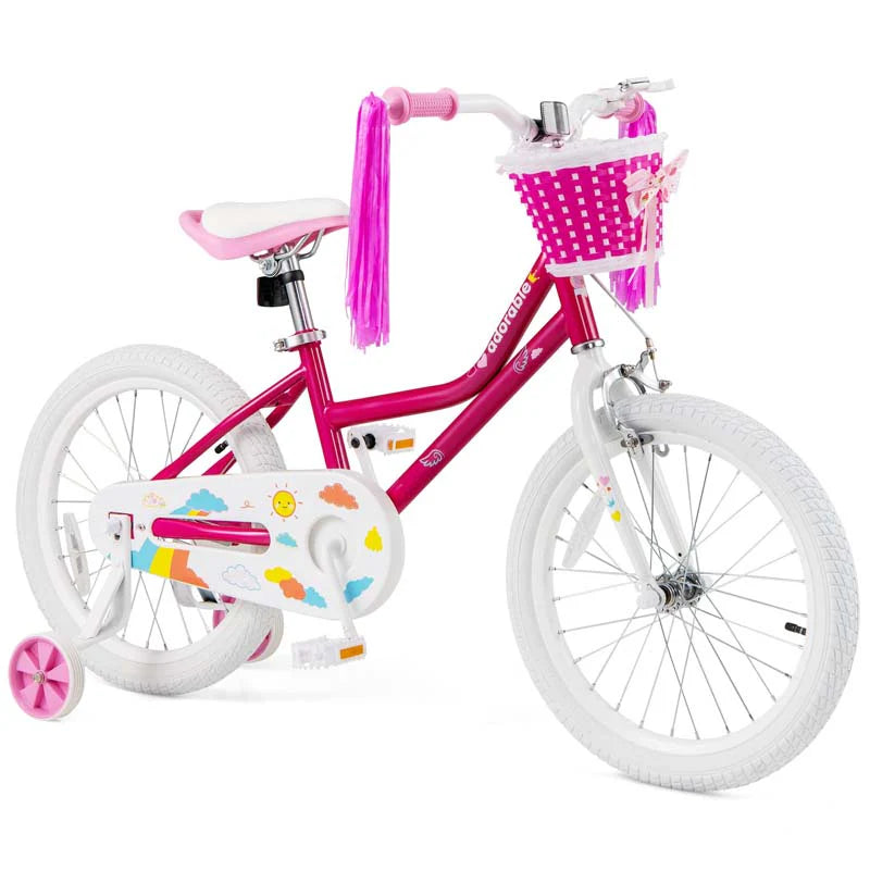 18" Kids Bike with Removable Training Wheels, Adjustable Seat, Steel Frame & Brake - Product image 1
