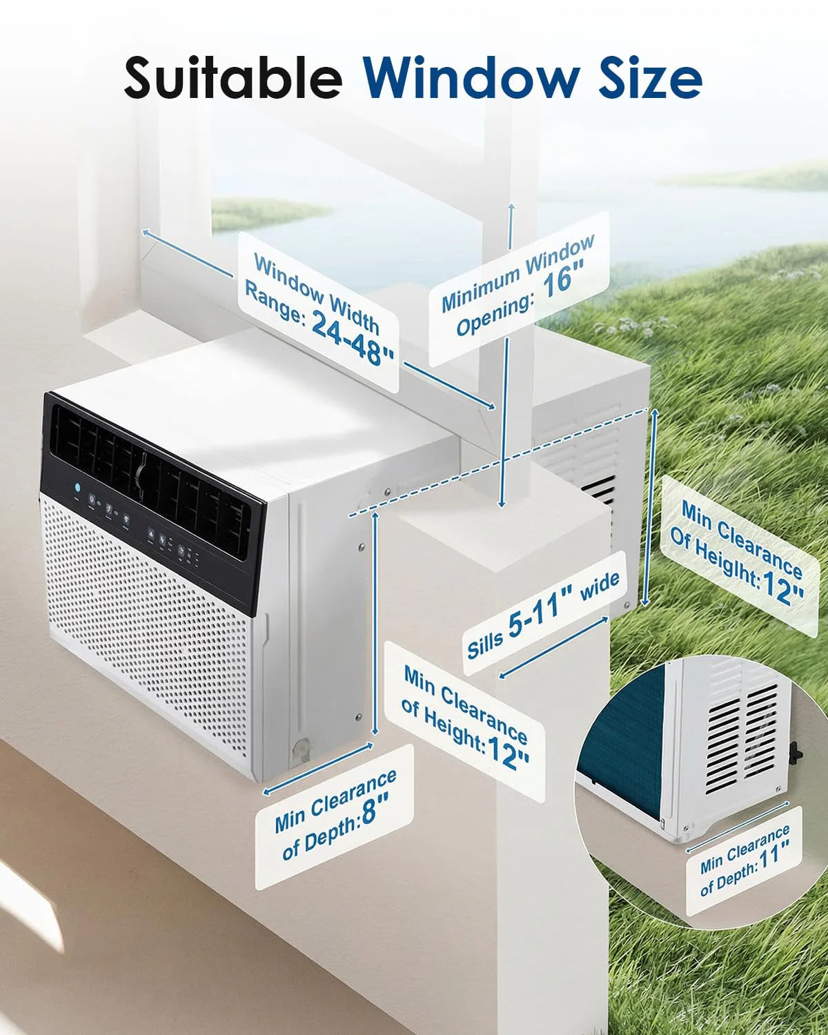 AECOJOY 12000 BTU Window Air Conditioner, Energy-Saving Window AC Unit, Cools up to 350 Sq. Ft - Product image 3