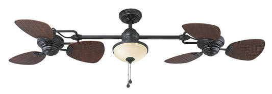 Harbor Breeze Twin Breeze II 74-in Oil-Rubbed Bronze Outdoor Downrod Ceiling Fan
