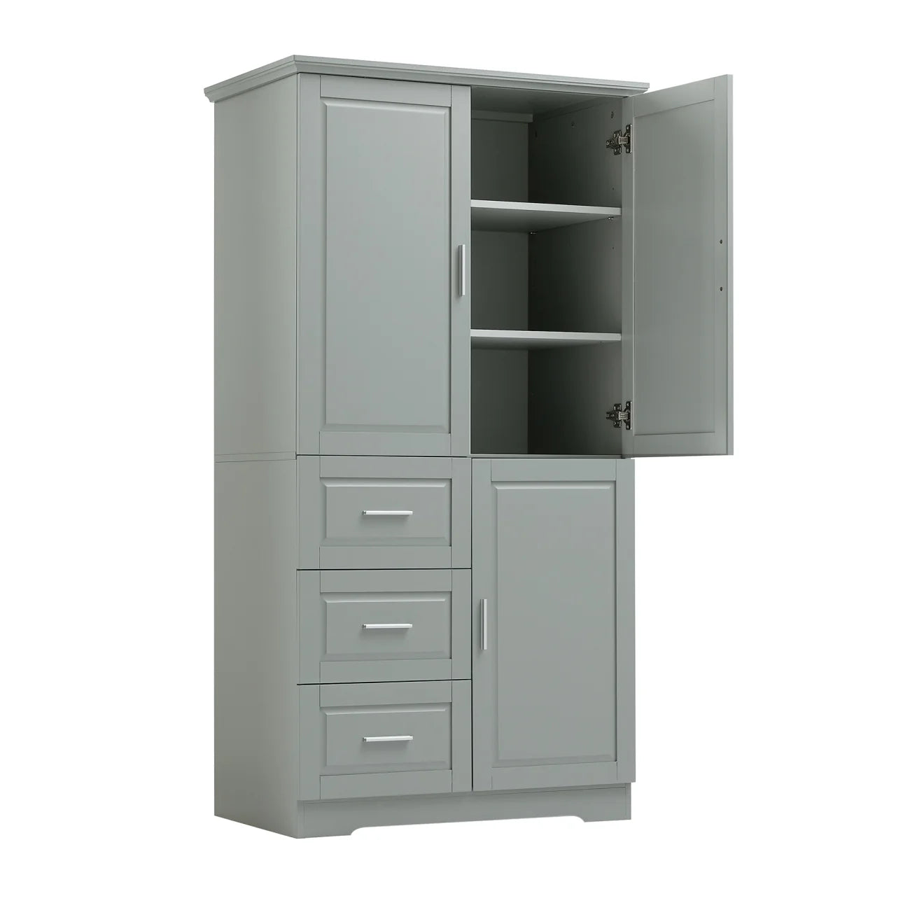 Bathroom Cabinet, 62.2" Tall Storage Cabinet with Doors and Shelves - Product image 10