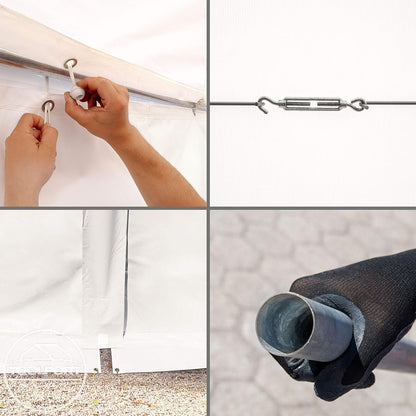 TOOLPORT Storage Tent 6x12 m waterproof PVC tarpaulin 700 N White