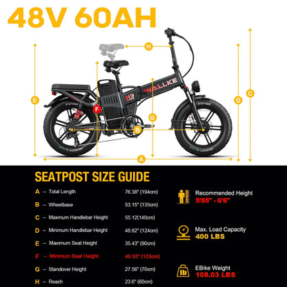 Wallke H9 AWD 3200W Dual Motor Electric Bike for Adult, 82ah 48V Dual Battery Long Range E - Bicycle, 31 - Product image 15
