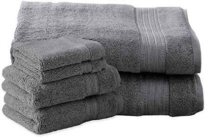 Charisma Luxury Bath Sheet, Hand Towel & Washcloth Set - 6 Pieces (Dark Grey) - Product image 1