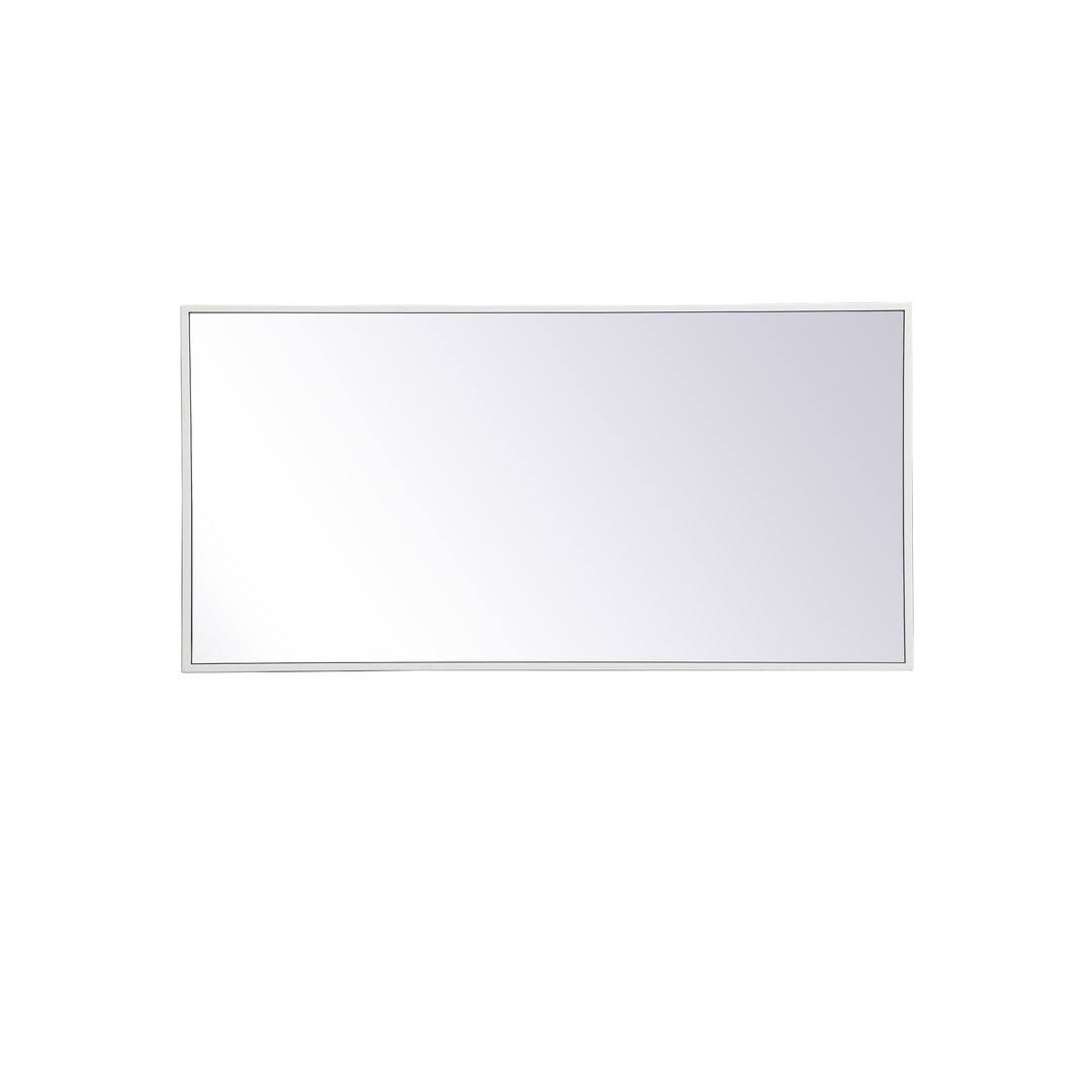Sabine Metal Rectangle Wall Mirror Finish: White, Size: 36" x 18"