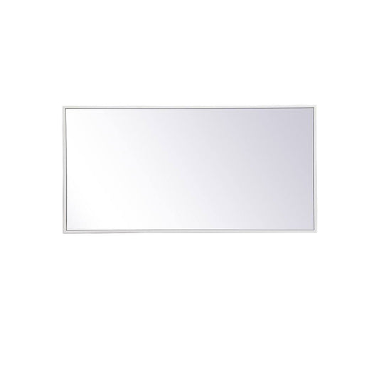 Sabine Metal Rectangle Wall Mirror Finish: White, Size: 36" x 18"