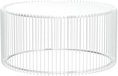 Kare Design Wire coffee tables, silver/mirror, round, steel, glass, living room coffee table set of 2, furniture, living room table, bedroom, Ø70cm, Ø60cm