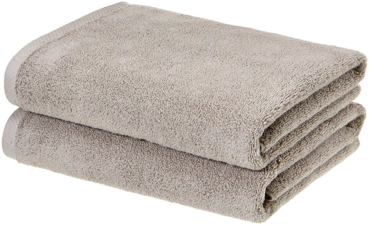 Amazon Basics - 2 Piece Quick-Dry Oversize Bath Towel, 100% Cotton, Platinum, 54" x 30" - Product image 1