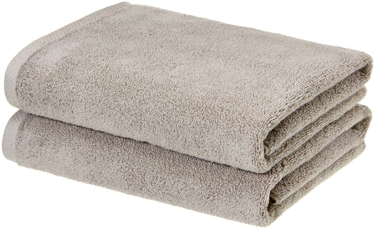 Amazon Basics - 2 Piece Quick-Dry Oversize Bath Towel, 100% Cotton, Platinum, 54" x 30" - Product image 1