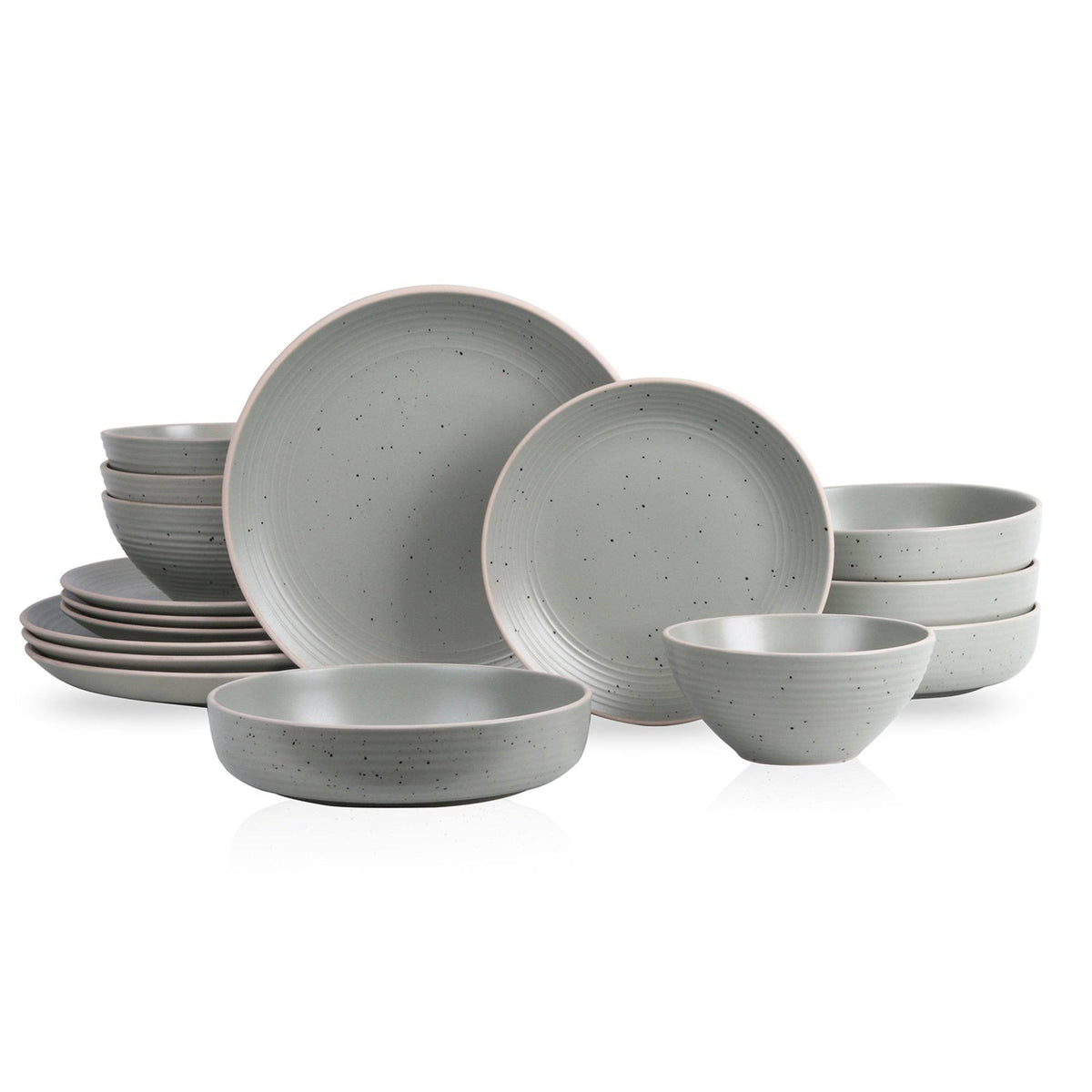 Stone Lain Lauren 16-Piece Stoneware Dinnerware Set, Service for 4, Green - Product image 1