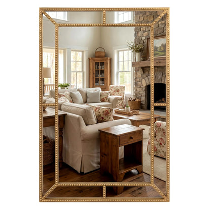 Tangkula 36" x 24" Gold Arched Wall Mirror (Rectangle)