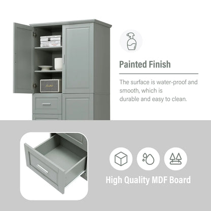 Bathroom Cabinet, 62.2" Tall Storage Cabinet with Doors and Shelves - Product image 7