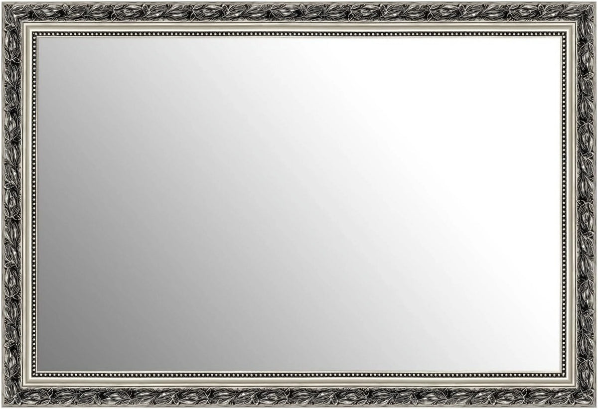 H - A Black&Gold Framed Rectangle Bathroom Mirrors for Wall, Wall Mounted Vintage Mirror Vertical or Horizontal Hanging for Living Room, Bedroom (40''X24''Vintage)