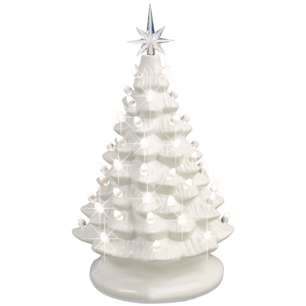Best Choice Products 15in Ceramic Christmas Tree, Pre-Lit Hand-Painted Holiday Decor w/ 64 Lights - Product image 1