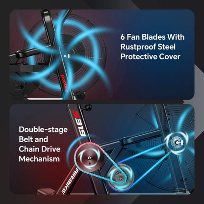LNOW Commercial Built - in Bluetooth Fan Exercise Bike, Adjustable Air Resistance with Dual - Product image 2