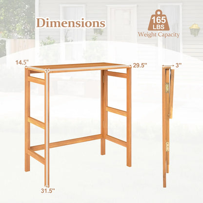 Tangkula Patio Rectangle Counter Height Pub Table with Slatted Tabletop - Product image 9
