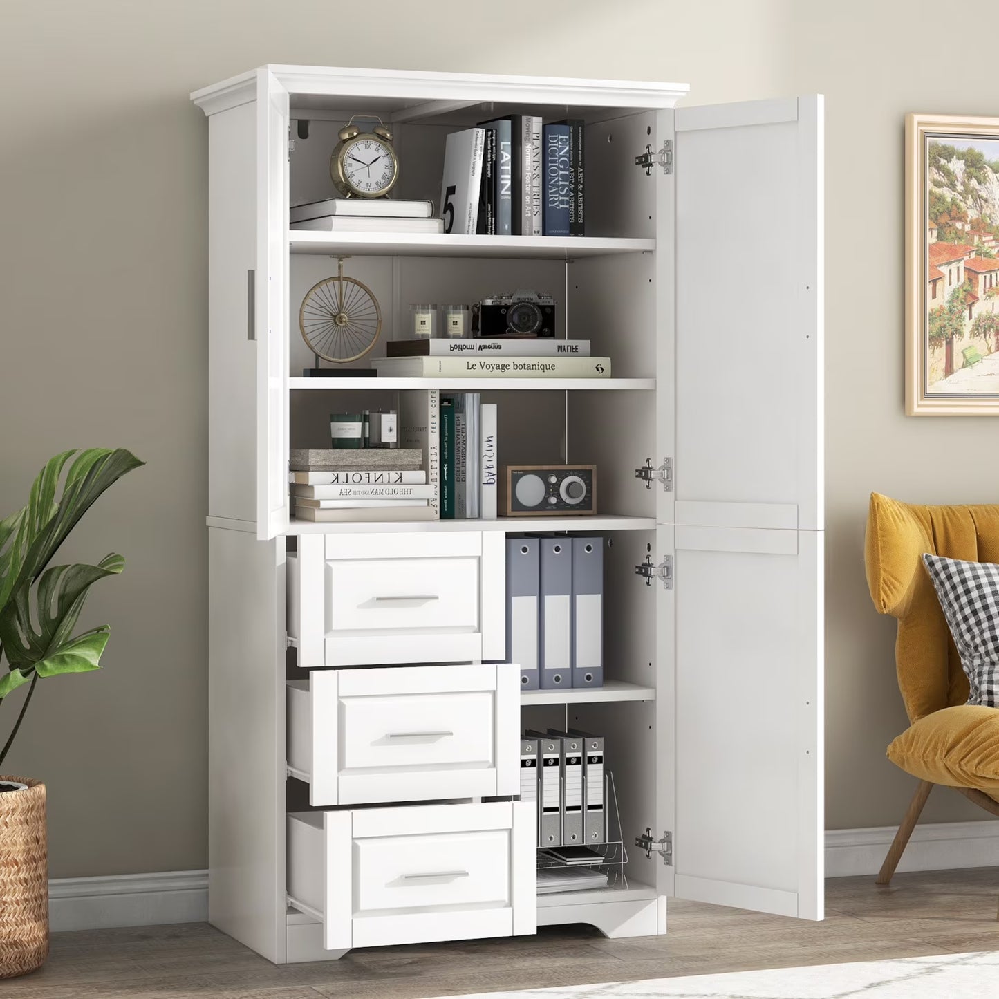 Bathroom Cabinet, 62.2" Tall Storage Cabinet with Doors and Shelves - Product image 5