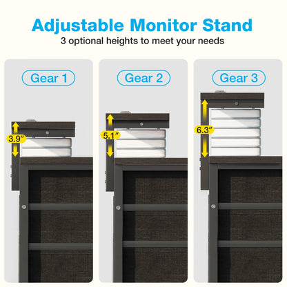 40 in Computer Desk with Power Outlets & LED Lights, Home Office Desk with 3 Drawers & Adjustable Monitor - Product image 16