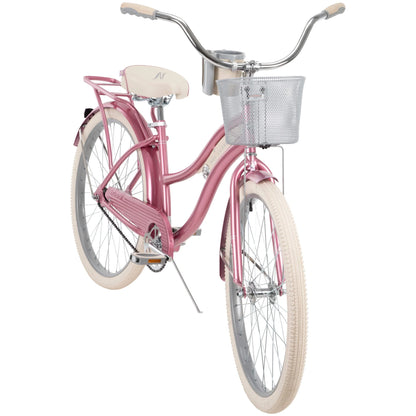 26 In. Nel Lusso Women'S Beach Cruiser Bike, Pink Taffeta