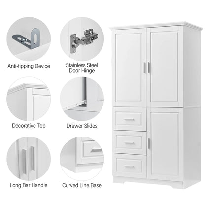 Bathroom Cabinet, 62.2" Tall Storage Cabinet with Doors and Shelves - Product image 21