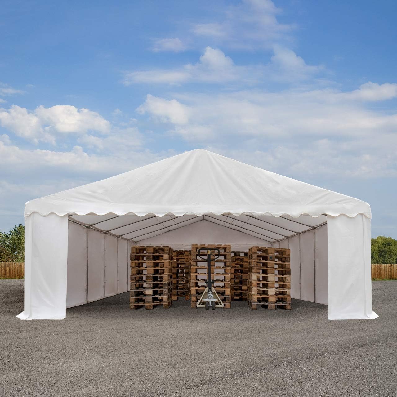 TOOLPORT Storage Tent 6x12 m waterproof PVC tarpaulin 700 N White