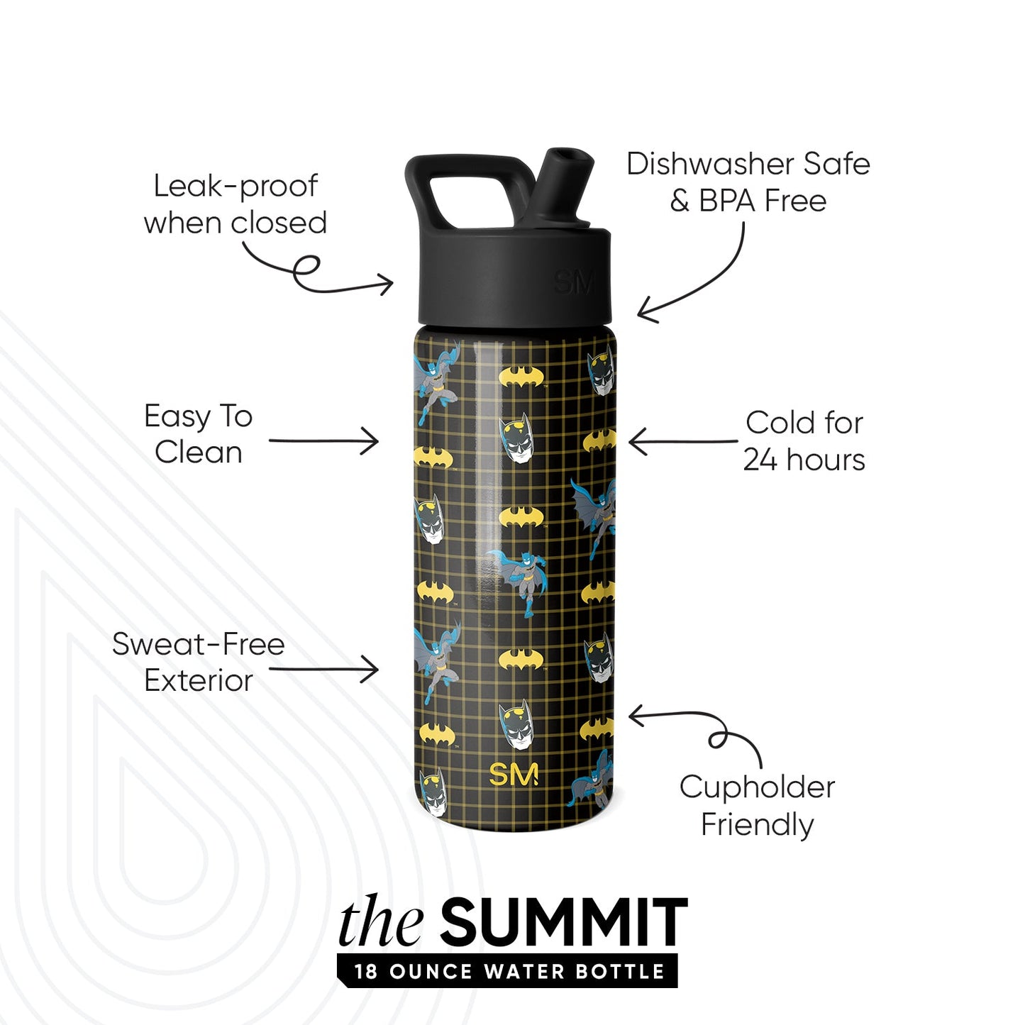 Summit Kids Water Bottle with Straw Lid