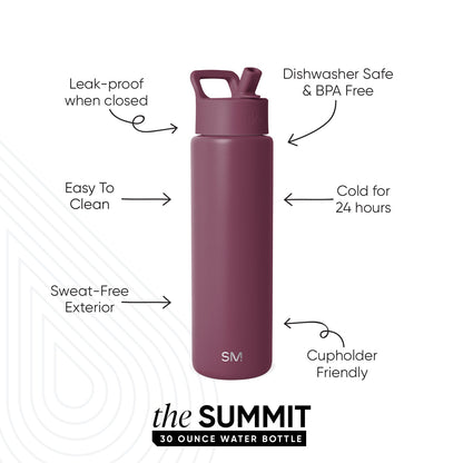 Summit Water Bottle with Straw Lid