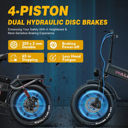Wallke H9 AWD 3200W Dual Motor Electric Bike for Adult, 82ah 48V Dual Battery Long Range E - Bicycle, 31 - Product image 21