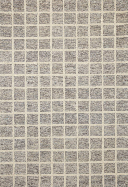 Chris Loves Julia x Loloi 3'6" 5'6" Slate/Ivory Polly POL-05 Area Rug