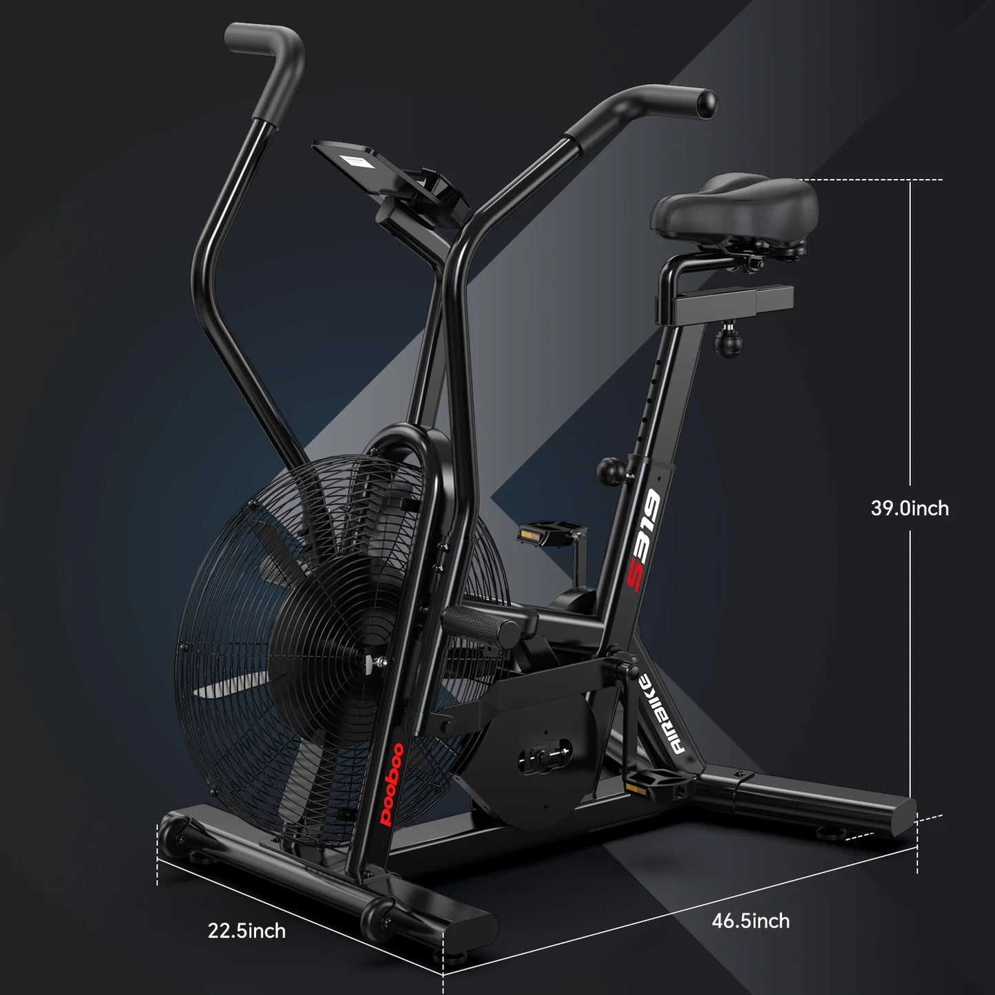 LNOW Commercial Built - in Bluetooth Fan Exercise Bike, Adjustable Air Resistance with Dual - Product image 9