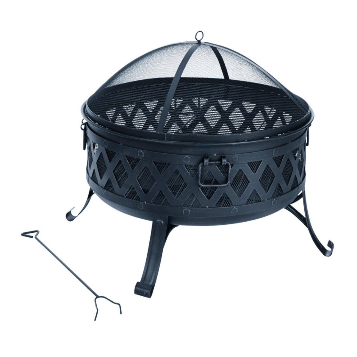 Living Accents Lattice Round Fire Pit Black Steel - Product image 1