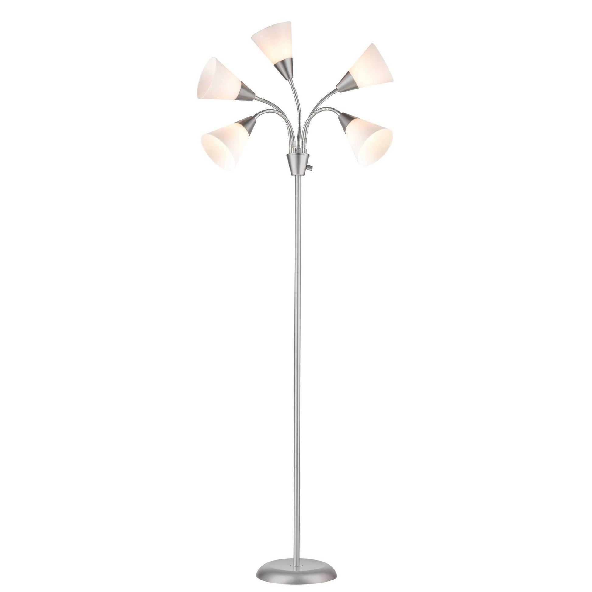 5 Head Floor Lamp (Includes Energy Efficient Light Bulb) White/Silver - Room Essentials - Product image 1