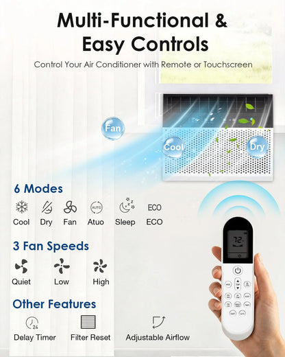 AECOJOY 12000 BTU Window Air Conditioner, Energy-Saving Window AC Unit, Cools up to 350 Sq. Ft - Product image 7