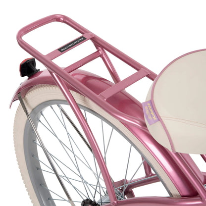 26 In. Nel Lusso Women'S Beach Cruiser Bike, Pink Taffeta