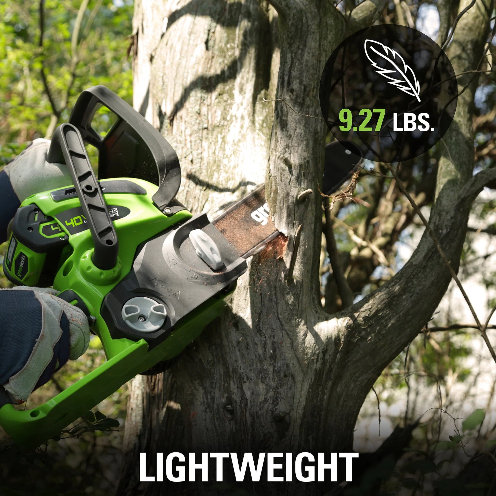 Greenworks 40V 12" Cordless Chainsaw with 2.0 Ah Battery & Charger, 20262 - Product image 11