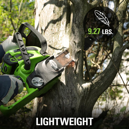 Greenworks 40V 12" Cordless Chainsaw with 2.0 Ah Battery & Charger, 20262 - Product image 11