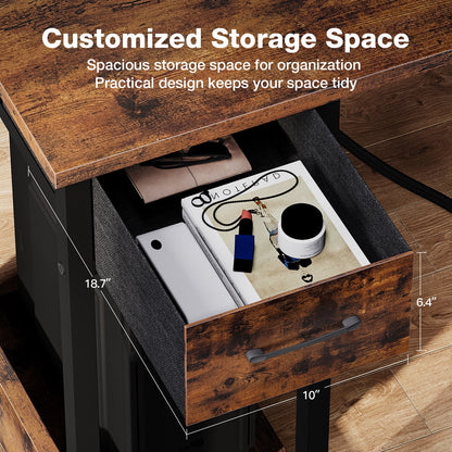 40 in Computer Desk with Power Outlets & LED Lights, Home Office Desk with 3 Drawers & Adjustable Monitor - Product image 34
