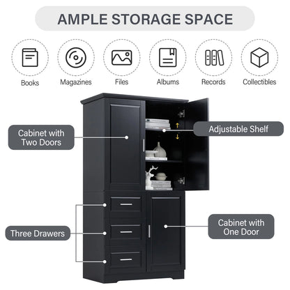Bathroom Cabinet, 62.2" Tall Storage Cabinet with Doors and Shelves - Product image 12