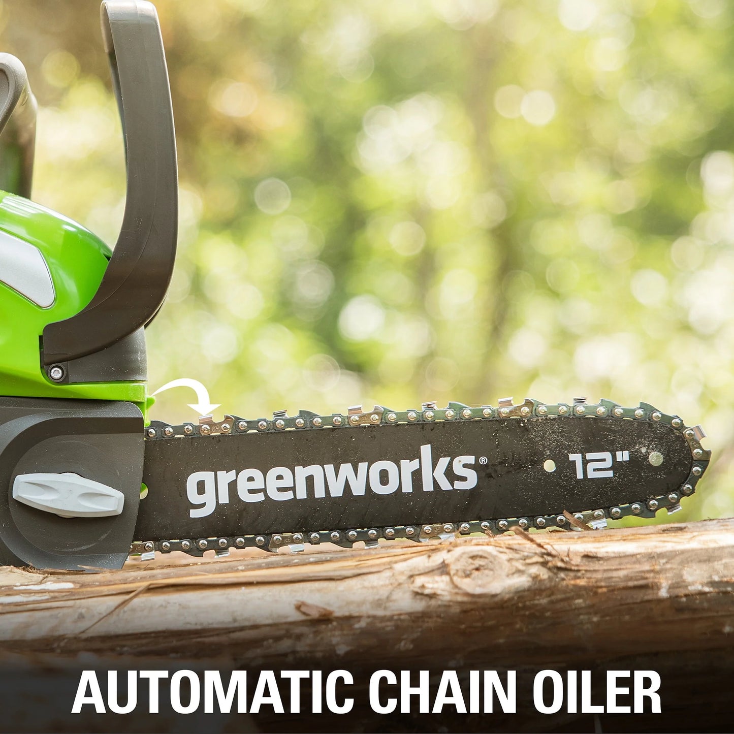 Greenworks 40V 12" Cordless Chainsaw with 2.0 Ah Battery & Charger, 20262 - Product image 9
