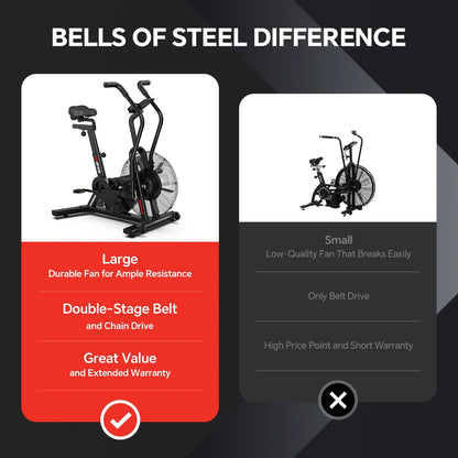LNOW Commercial Built - in Bluetooth Fan Exercise Bike, Adjustable Air Resistance with Dual - Product image 7